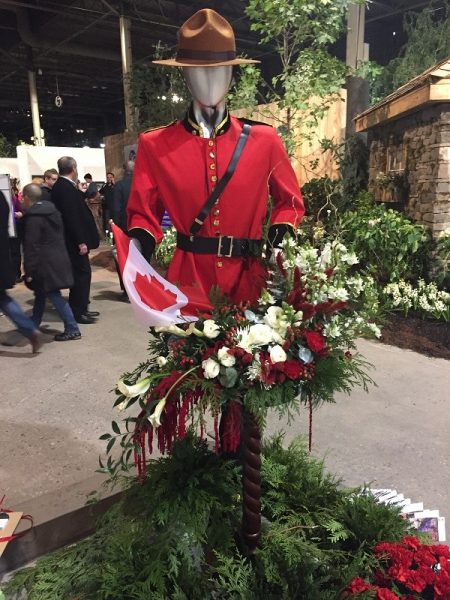 Floral Display with Canadian Mountie