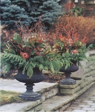 Matching Urns Winter Containers